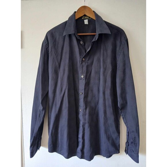 VERSACE - Textured navy shirt - Sz 52 - Picture 2 of 6
